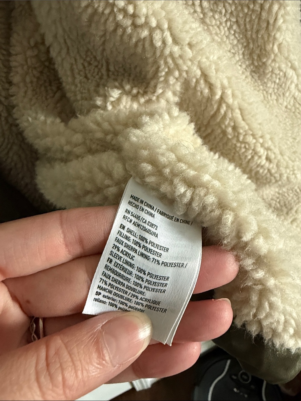 American Eagle Outfitters Olive Green Sherpa-Lined Field Jacket - Picture 6 of 6